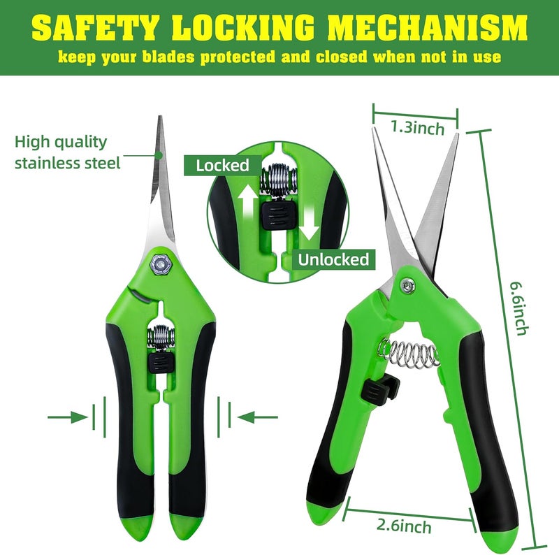 EWPJDK 4 Pack Garden Shears, Stainless Steel Shears Gardening Tools, Scissors, Garden Clippers, Pruning Shears for Gardening Shears & Scissors (Green) - Image 2